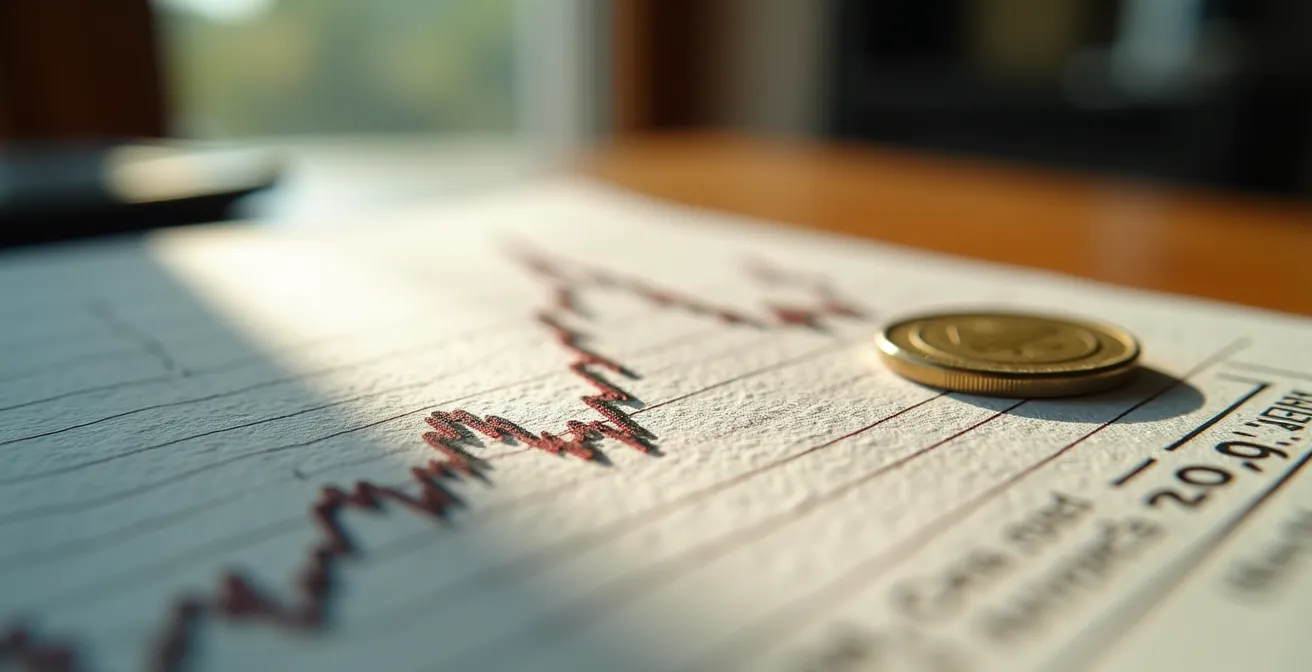 Abstrakte Darstellung von Börsencharts mit aufsteigender Tendenz