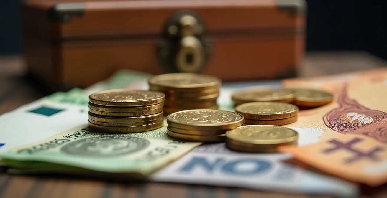 Detailaufnahme von Schweizer Franken als finanzielle Reserve