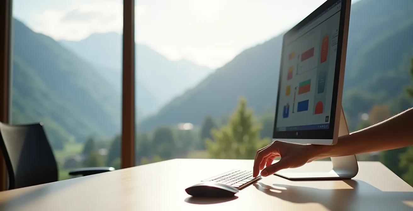 Ein Computer-Bildschirm zeigt einen Mauszeiger, der über einem Link in einer E-Mail schwebt und die wahre, verdächtige URL enthüllt.