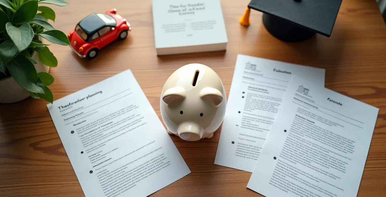 Symbolbild eines Sparschweins mit Universitätshut und Autoschlüssel