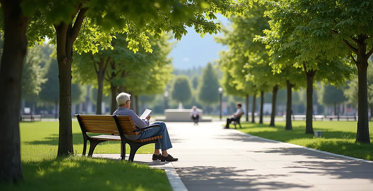 Seniorengerechter öffentlicher Park in der Schweiz