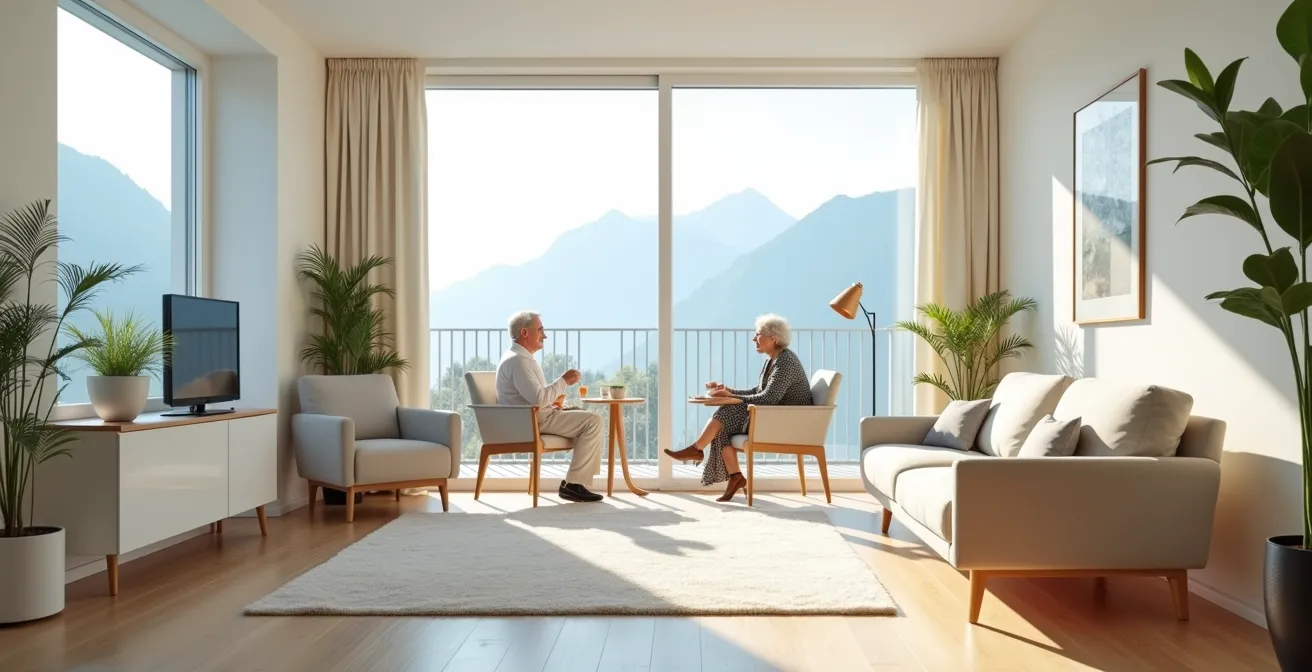 Seniorenpaar gestaltet gemeinsam ihren neuen Alltag zu Hause